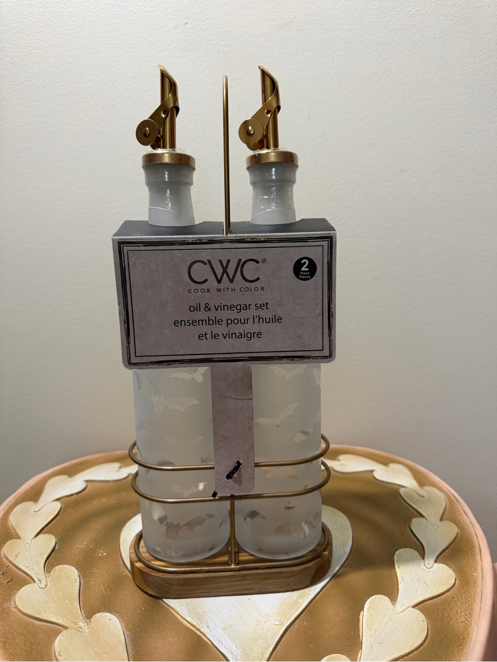 CWC Halloween Oil & Vinegar Bottle Set with Bats